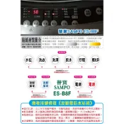 .ღ【綠光艸堂】聲寶SAMPO ES-B8F洗衣機 面板按鍵修復《反銀龍防水貼紙》修復保護按鍵～任何薄膜面板按鍵均適用