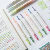 (店+)【同闆購物】開學 螢光筆 雙頭螢光筆 雙頭筆 畫線筆 亮亮筆 記號筆 斜頭標記筆 重點筆 彩色筆 文具 教具