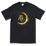 Skate Astronaut 中性短袖T恤 黑色 滑板太空人旅行飛行星球宇宙行星地球設計班服團體服禮物百搭服飾寬鬆潮