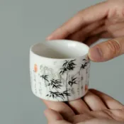墨竹品茗杯 陶瓷茶杯 功夫茶具 聚香聞香杯 家用茶器 單杯客杯 手作茶盞