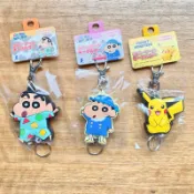 日本哆啦A夢DORAEMON 小叮噹伸縮鑰匙圈 蠟筆小新鑰匙扣 伸縮鑰匙圈 皮卡丘鑰匙圈 悠遊卡片證件gogoro卡片