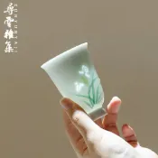 ⚡木子雜貨鋪⚡尋雲雅集手繪蘭花茶杯聞香杯白瓷主人杯玲瓏瓷品茗杯家用陶瓷茶具