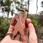 手工木作創意鑰匙圈 / 手機架  貓抓魚