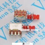 【琪琪優選】A03 直鍵開關 PS-22F02 六腳帶鎖 自鎖 紅色 帶彈簧 電源開關-qqmark588-