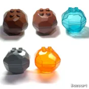 二手樂高 LEGO 岩石 石頭 隕石 大石頭 透明橘 深灰色 透明藍 紅棕色 棕色 30293 30294