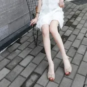 LN 現+預 歐美風側空Q軟底魚口涼鞋