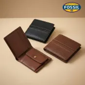 【FOSSIL 官方旗艦館】Sport Tourer 真皮零錢袋皮夾 男用短夾 兩色可選(禮盒組附鐵盒)