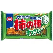 【蝦皮直營】龜田山葵柿種米果6入164g 花生 零食 進口零食 日本零食 餅乾 點心 下酒菜 芥末 辛辣
