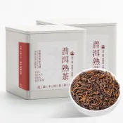 景福山 普洱茶 雲南宮廷普洱散茶勐海金芽陳普老熟茶葉100g罐裝
