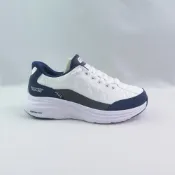 SKECHERS 403892LWNV 中大童鞋 Contour Foam 女鞋 瞬穿 免綁鞋帶 白/藍