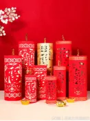 商場仿真爆竹擺件 剪紙坐炮 坐炮擺件 鞭炮擺飾 蛇年2025新年裝飾鞭炮元旦商場春節過年炮竹砲仗場景佈置道具擺件