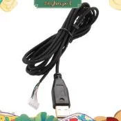 台灣現貨適用於 Razer Deathadder 2013 的 Usb 電纜鼠標線約。 2.1m 5 線 5 針黑色鍍金