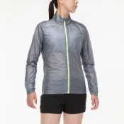 Mizuno 美津濃【授權經銷】女款 輕便 摺疊 路跑風衣 -外套 輕量 可收納 夜跑 - 灰 - J2ME120003