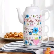 🎉台灣出貨🎉熱賣現貨 HelloKitty陶瓷茶壺茶杯組 一壺二杯子母壺 花茶杯組泡茶杯組交換禮物 生日禮物