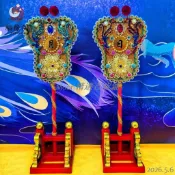 可開票【日月扇芭蕉扇】【62 公分拜斗龍鳳扇】【17 公分扇面擺件】【道家法器供奉擺飾】【神桌佛堂聚財裝飾】Moon