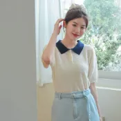 【Nab_Shop】小翻領針織上衣｜官⽅旗艦店｜150129 杏 黃 藍