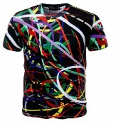 FINDSENSE服飾 FINDSENSE Z1 日系 流行 男 時尚 3D 彩色 亂花紋 短袖T恤 特色短T