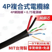 【零售】4P+AC 監視器專用線 8芯網路線+電源線 戶外專用 耐高溫 耐曬 250M 純銅 監視器 台灣製造-