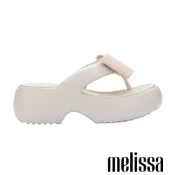 Melissa-雲朵蝴蝶結夾腳厚底拖鞋-米色