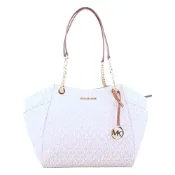 MICHAEL KORS  金字滿版防刮PVC鍊帶肩背托特包(白)