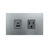 (店+)【台達電子】威瑪系列 20W USB雙孔充電插座 A+C PD插座 Type C插座//鐵灰