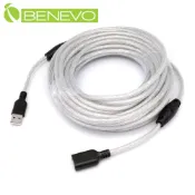 Benevo 專業級 10米 USB2.0 A公-A母 高隔離延長線採128編金屬編織與磁環 (BUSB1001AMFB)