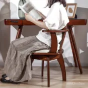 ※免運※ 破損補發 日式化妝椅 傢用餐椅 簡約客廳單人椅 可旋轉扶手椅 學習靠背椅 臥室電腦椅 實木轉椅