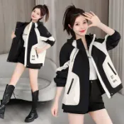 秋冬外套 防風外套 夾克棒球連帽中大尺碼外套M-3XL衝峰衣外套女春秋新款防曬顯瘦寬鬆百搭戶外登山防水透氣外套689