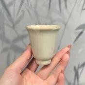冰臺 釉下 手繪 粉蘭 茶杯 中式 花口 聞香杯 品茗杯 功夫茶具 秘色瓷 茶道 陶瓷 茶藝 茶杯組 手作茶器