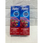 ZIPLOC 密保諾 密實袋中號（25入/盒）夾鏈袋 舒肥 雙層冷凍袋 拉鍊袋 保鮮袋 保鮮袋 三明治保鮮袋