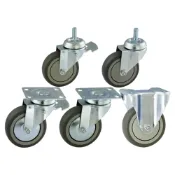 (店+)卓力腳輪4吋TPR儀器輪-活動輪(4吋 TPR輪 輪子 手推車 儀器輪 煞車輪 拖車輪 彈力輪 萬向輪 工業輪 腳輪 推車輪 靜音輪 活動輪 W-4吋TPR240)