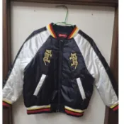 🧥 WHY AND 1/2 童裝鋪棉棒球外套｜老虎刺繡 拼色袖 保暖款 5號