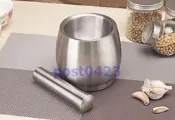 【小工人】新款不鏽鋼搗藥缽 廚房工具搗蒜器 搗藥器 鼓形蒜磨缽 搗碎缽 不鏽鋼搗碎器大號