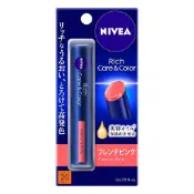 NIVEA 妮維雅 花王 潤唇膏 Rich Care & Color 法國粉紅 2g b4314 日本直送