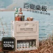 【百利市購物中心】【JP嚴選-捷仕特】百變桌板戶外折疊收納箱 露營 車內收納 居家使用 軍規級設計 三方開窗