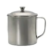 【LINOX】銀世代304不鏽鋼杯-10cm 750ml(不鏽鋼杯、附蓋子、漱口杯)