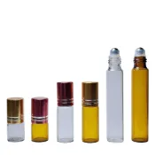 12牙透明/茶色玻璃滾珠空瓶【2/5/10ml】。花草堂