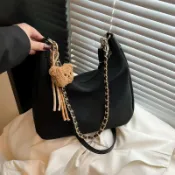 寓偉 斜挎包女大容量休閑女包餃子包百搭輕便簡約單肩包鏈條腋下小挎包