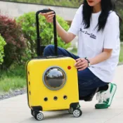 寵物背包 寵物外出包 寵物包包 拉桿包 寵物推車全場免運🔈外出寵物透氣拉桿箱旅行便攜寵物行李箱多功能貓箱子大容量貓咪包