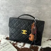 Chanel 香奈兒 菱格羊皮公事包 金色 CC 旋扣 × 飽滿菱格羊皮