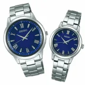 大高雄鐘錶城 seiko SK037 精工錶 V131-0AG0B(SBPL009J)+V131-0AF0B(STPX049J) SPIRIT 經典太陽能對錶-藍 39+28mm｜樂天領券現折★全館特惠中★指定刷卡回饋10%