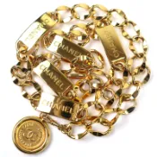 【DOKODEMO】成色極佳△香奈兒 (CHANEL) 香奈兒可可標誌金幣Plate鏈條腰帶，總長約88厘米，金色，女士，時尚，強烈推薦◎