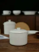 全球選品1館 生活百貨 一人小燉盅隔水燉家用燕窩迷你陶瓷雙耳湯盅帶蓋子燉罐碗飯店商用