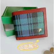 〈〈現貨速發〉〉SANDIA POLO經典格紋配皮內飾左右翻附零錢袋錢夾配送禮盒 學院風多卡位錢包 商務休閒男女同款皮夾