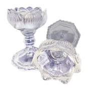 (店+)【新韻傳音】高腳琉璃蓮花燭杯 供燈 蓮花燈 琉璃蓮花杯 電子蠟燭 8小時酥油粒專用燭杯 酥油蠟燭台 X221