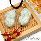 【Selene】財源滾滾翡翠貔貅項鍊(A貨翡翠)