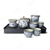 香水百合生活精品館 🌟附發票🌟仙德曼 青花茶具旅行9件組 附收納皮盒 CT140 露營茶具 泡茶組 茶具組 茶具旅組 茶海公杯 中國風茶具 中式茶具組禮盒 中式泡茶茶具禮盒 中式茶具禮盒 茶具旅行組 花茶杯組 新居落成禮 聖誕禮物