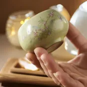 臺灣/免運✨茶杯  主人杯【冰裂紋高顏值】汝窯桃花羅漢杯陶瓷開片主人杯家用喝茶單杯