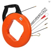 玻璃纖維塑鋼魚型形 拉線器 引線器 穿牆線 30m穿線器 電纜伸縮輔助裝置 配1*基本紮帶+1*優質電纜襪+1*導向頭+