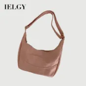 IELGY 大容量餃子包 單肩斜挎通勤粉色托特包
